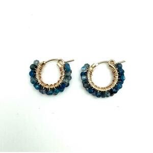 NEW IN2 DESIGN women's diddi earrings in gold and kyanite